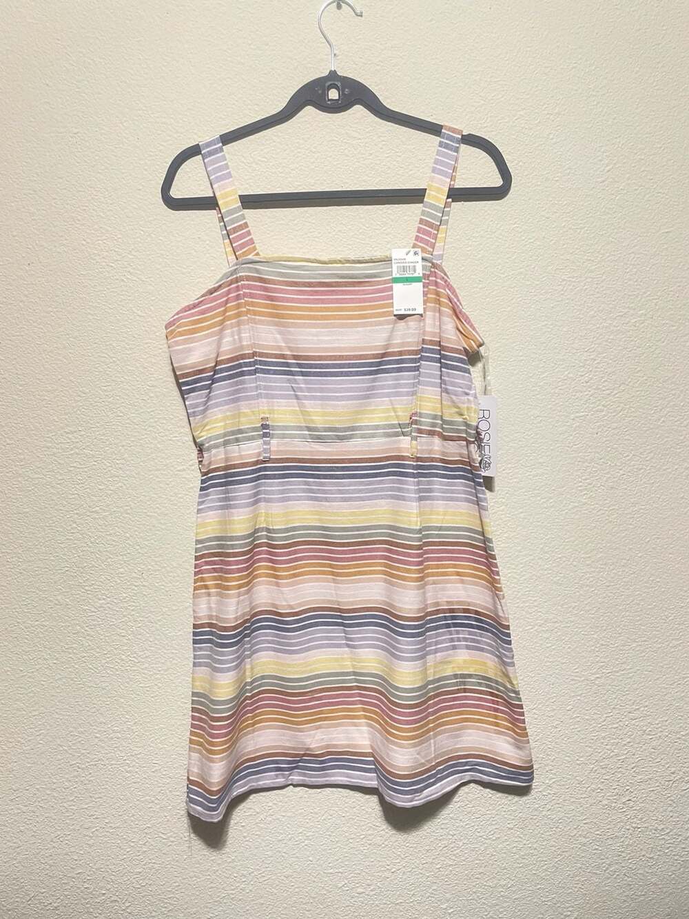 Rosie Harlow Striped Square Neck Mini Dress Size L